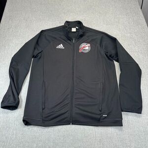 Adidas Track Jacket Mens XL Black Full Zip‎ Culpeper Soccer 3 Strips Athletic